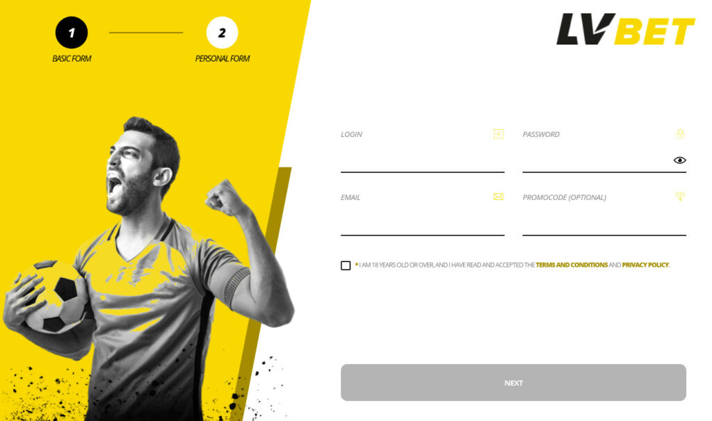 Rejestracja na stronie LVbet